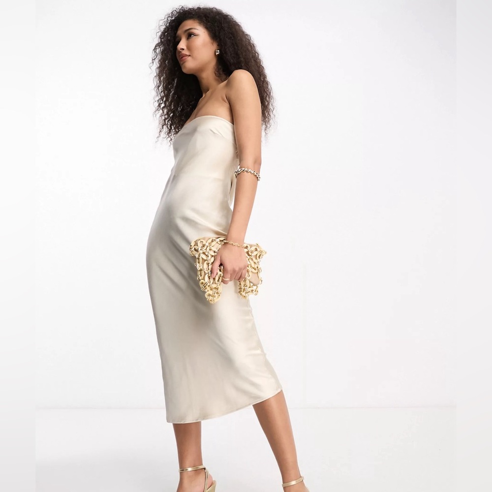 ASOS Satin like Bandeau Dress